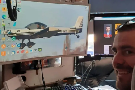 Jon at his desk
